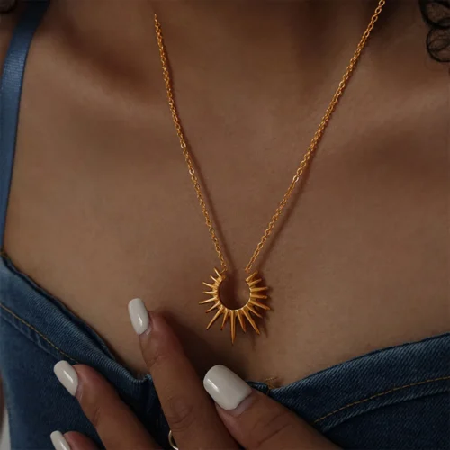 Sunflower necklace, stylish personalized necklace