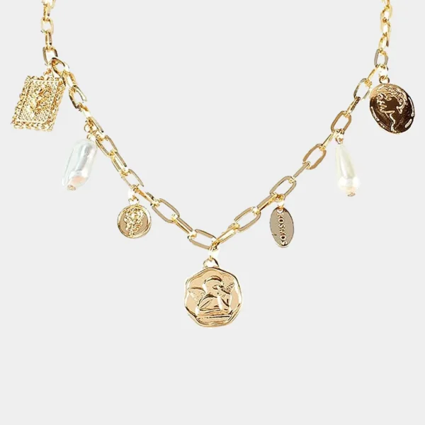 Vintage Alloy Geometric Pattern Necklace