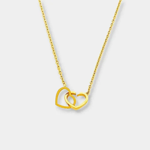 Double Heart Buckle Necklace