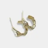 Irregular metal pleated earrings