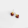 Ankara Red Oil Drop Heart Earrings