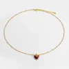 Ankara Red Oil Drop Heart Necklace