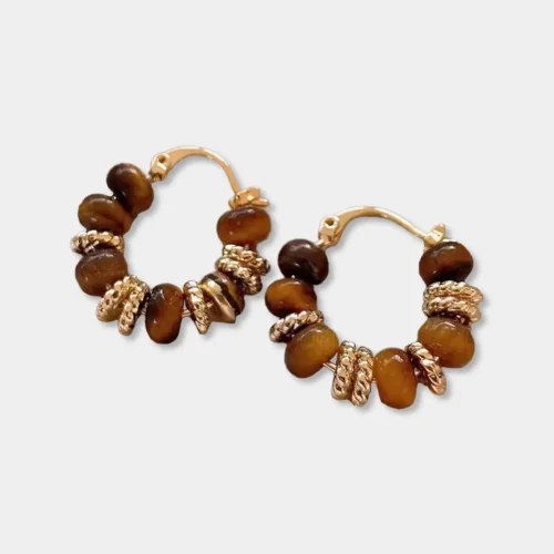 Leopard Flower Round Earrings