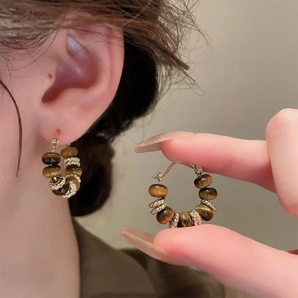 Leopard Flower Round Earrings