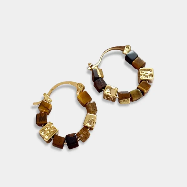 Leopard Flower Round Earrings