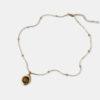 KOUYANMEI 1PC Electroplated Tiger Eye Stone Pendant Necklace Exquisite Vintage Accessories Gifts for Women