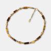 Electroplating Tiger Eye Stone Pendant Necklace