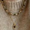 Electroplating Tiger Eye Stone Pendant Necklace