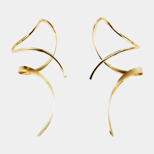 Irregular geometric wave earrings