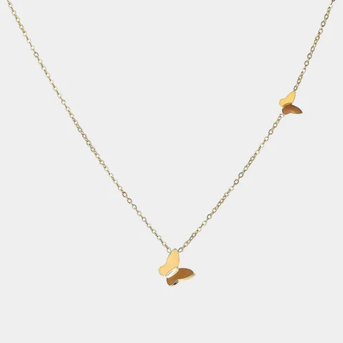 Double Butterfly Alloy Necklace