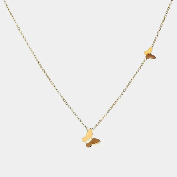 Double Butterfly Alloy Necklace