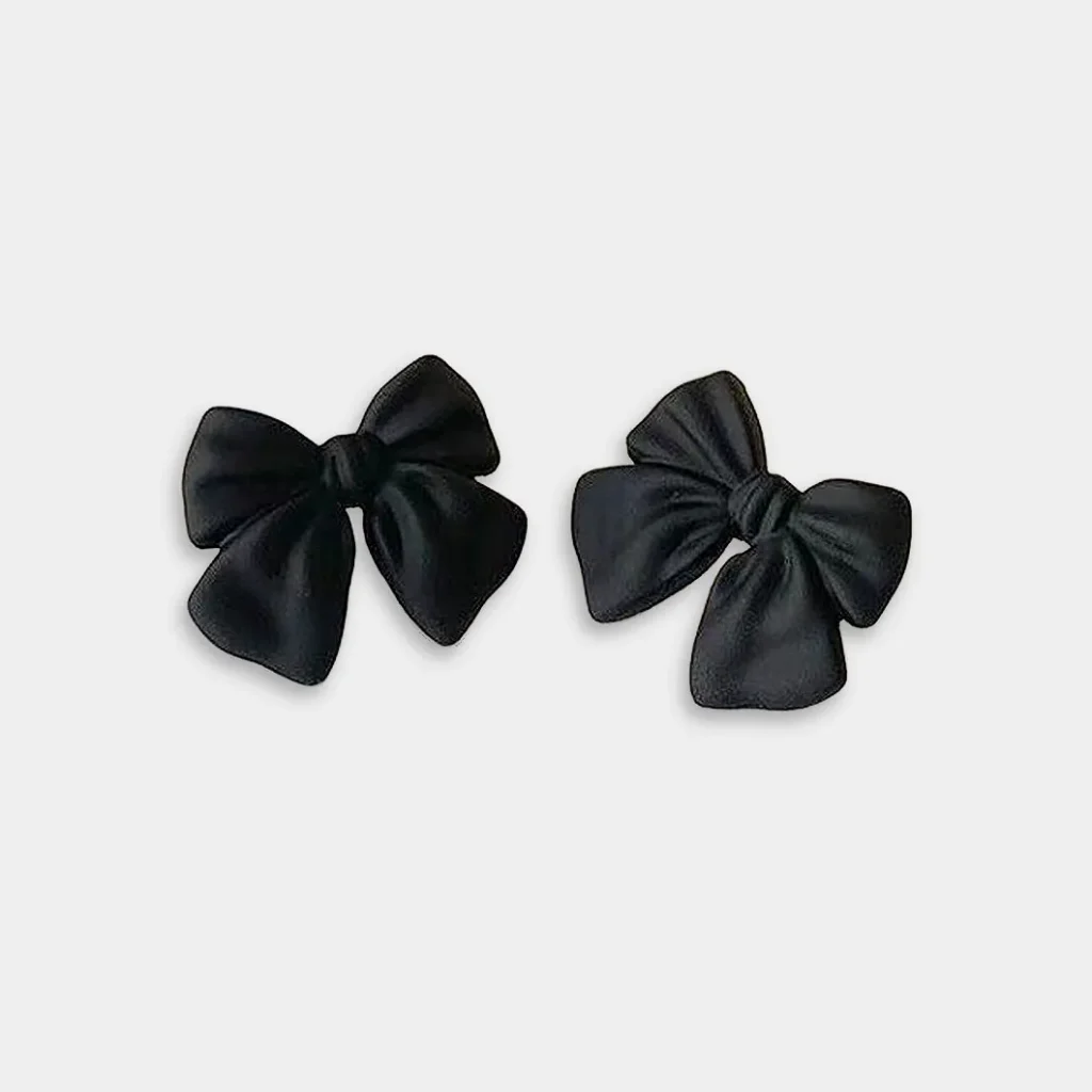 Matte painted bow earrings