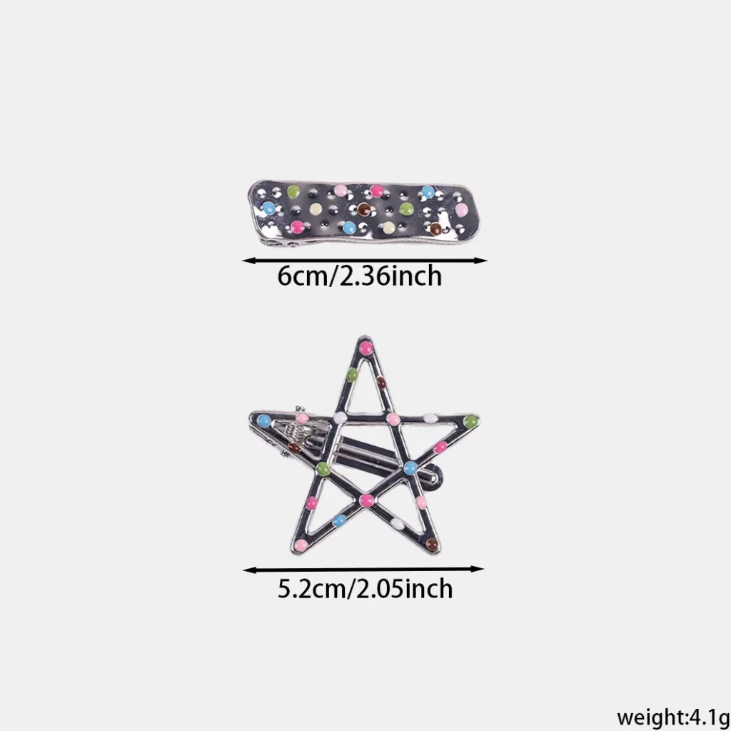 8 Sets Of y2k Style Star Shaped Love Hair Clips, Hair Accessories, Party Costumes, Delivery Of Gifts For Women