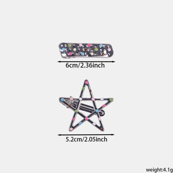 8 Sets Of y2k Style Star Shaped Love Hair Clips, Hair Accessories, Party Costumes, Delivery Of Gifts For Women