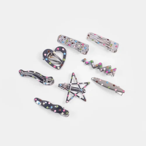 8 Sets Of y2k Style Star Shaped Love Hair Clips, Hair Accessories, Party Costumes, Delivery Of Gifts For Women
