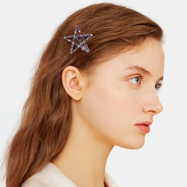 8 Sets Of y2k Style Star Shaped Love Hair Clips, Hair Accessories, Party Costumes, Delivery Of Gifts For Women