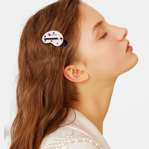 1 Cartoon Color Palette, Cute Hair Clip, Exquisite And Compact Mini Hair Accessory, Girl'S Gift